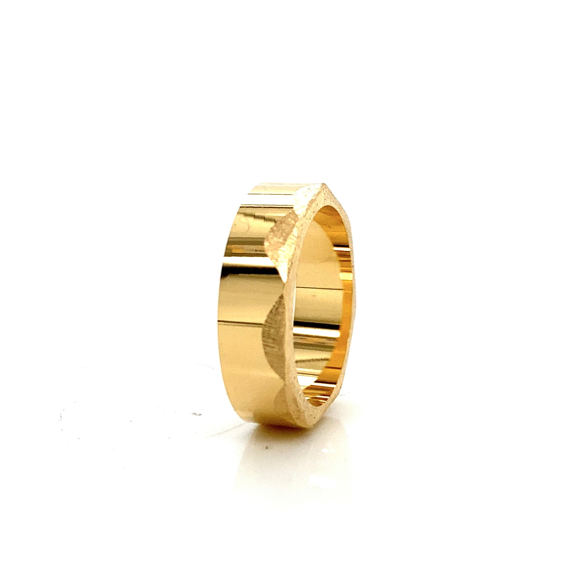 Vielsesringe, sæt No.12, Signetring, diamanter og bred herrering facetter