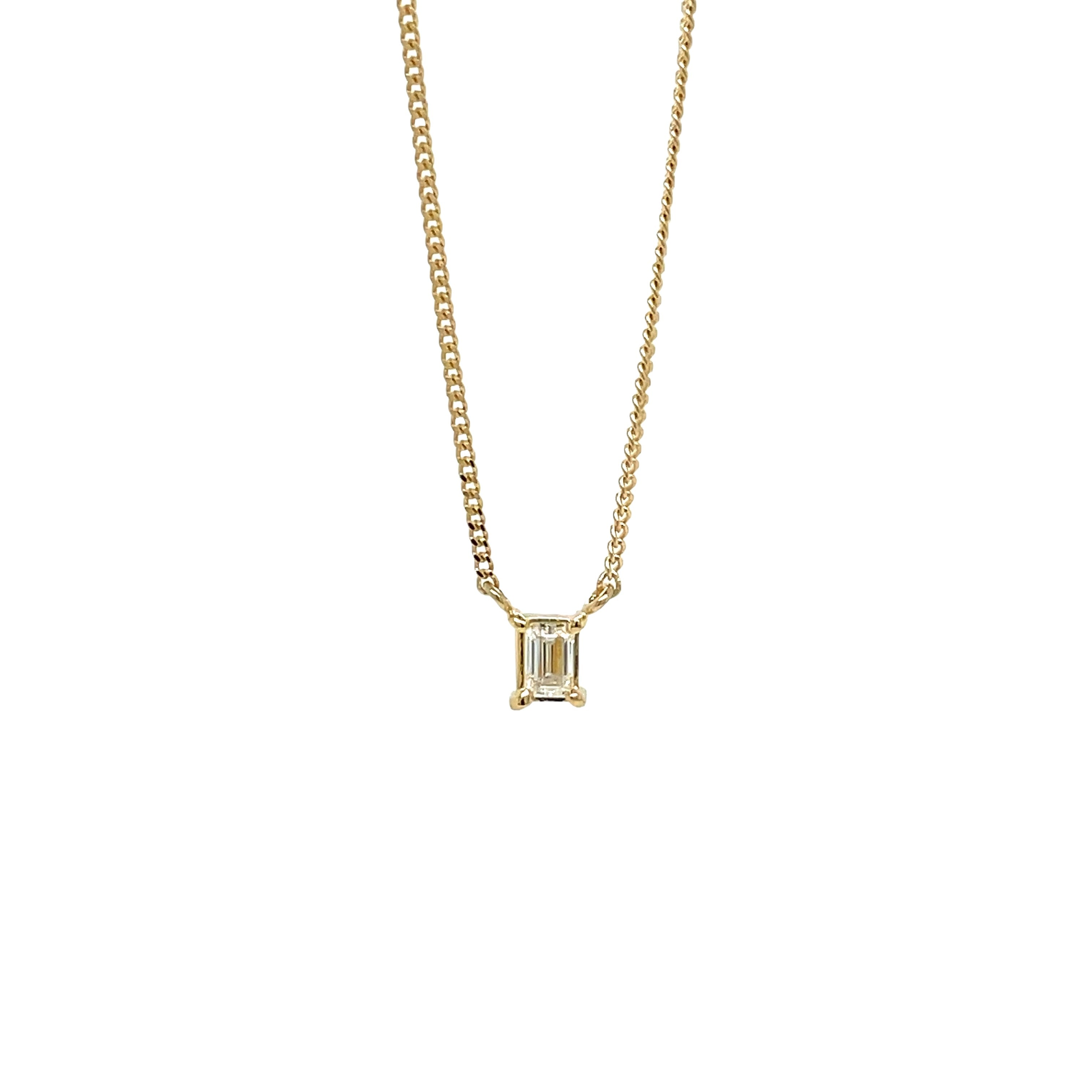 Solitaire necklace with diamond, Square