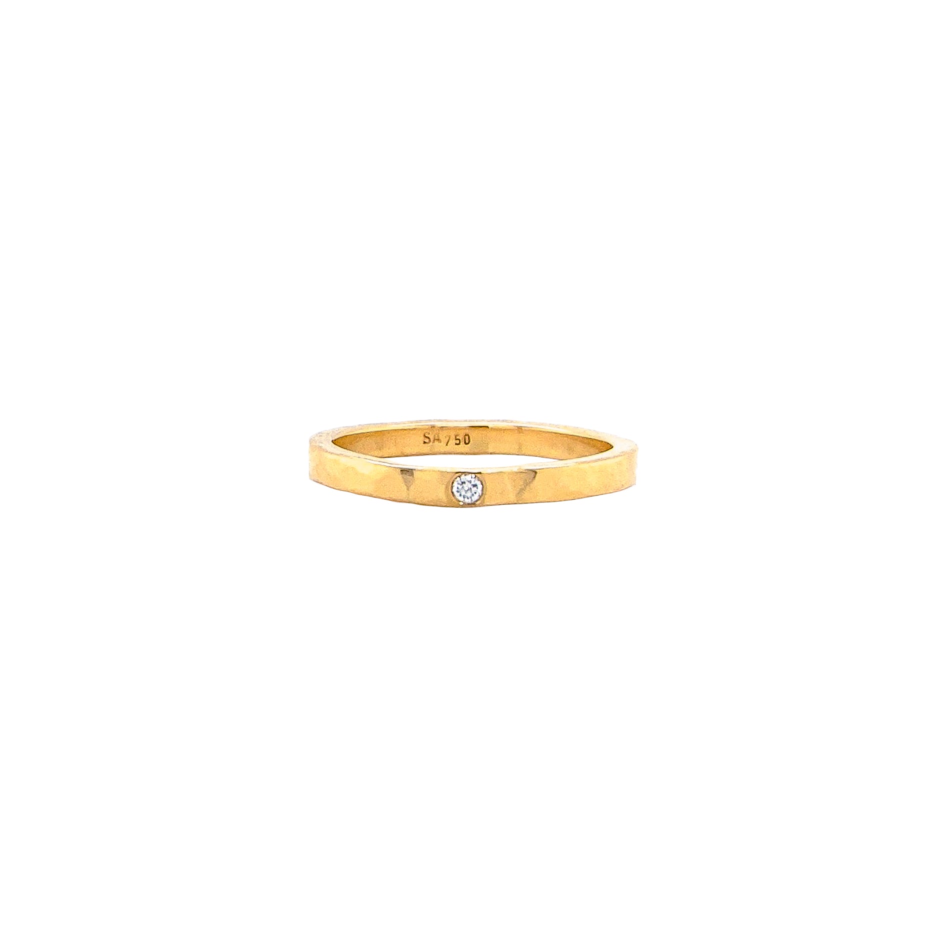 Hammerslået ring med diamant, No.1