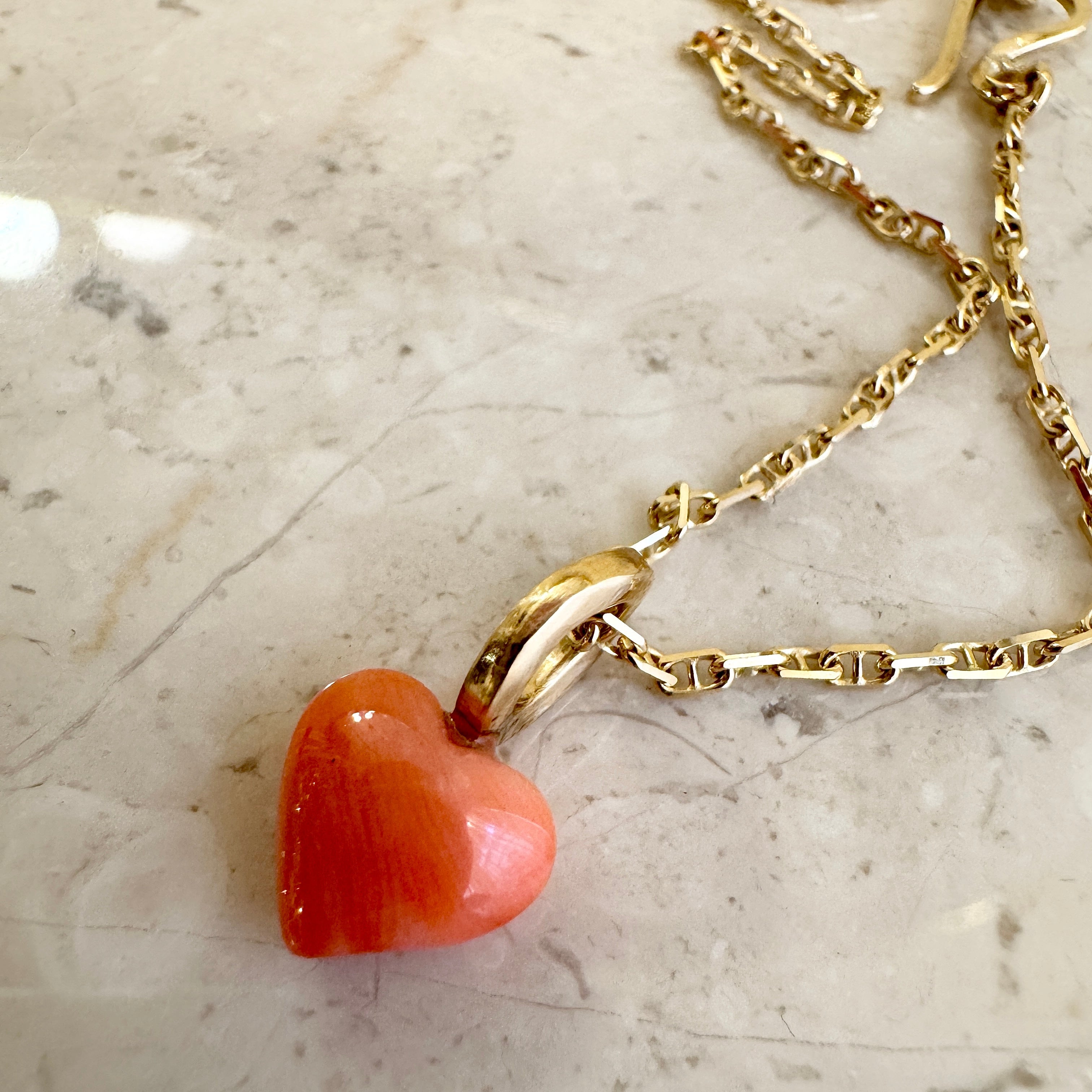 Chunky Marine kæde No.1, med koralhjerte
