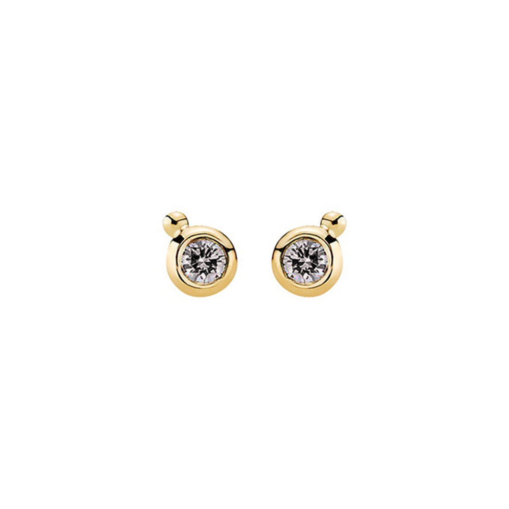 Nova earrings with diamond ball, 0.08ct champagne diamond, No.2