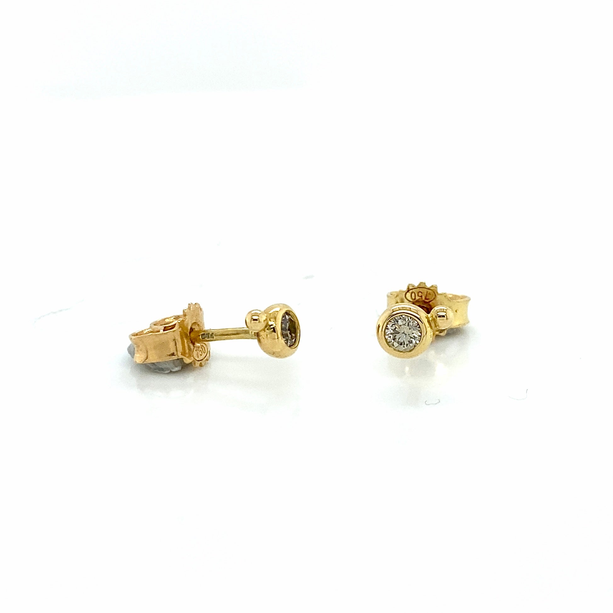 Nova earrings with diamond ball, 0.08ct champagne diamond, No.2