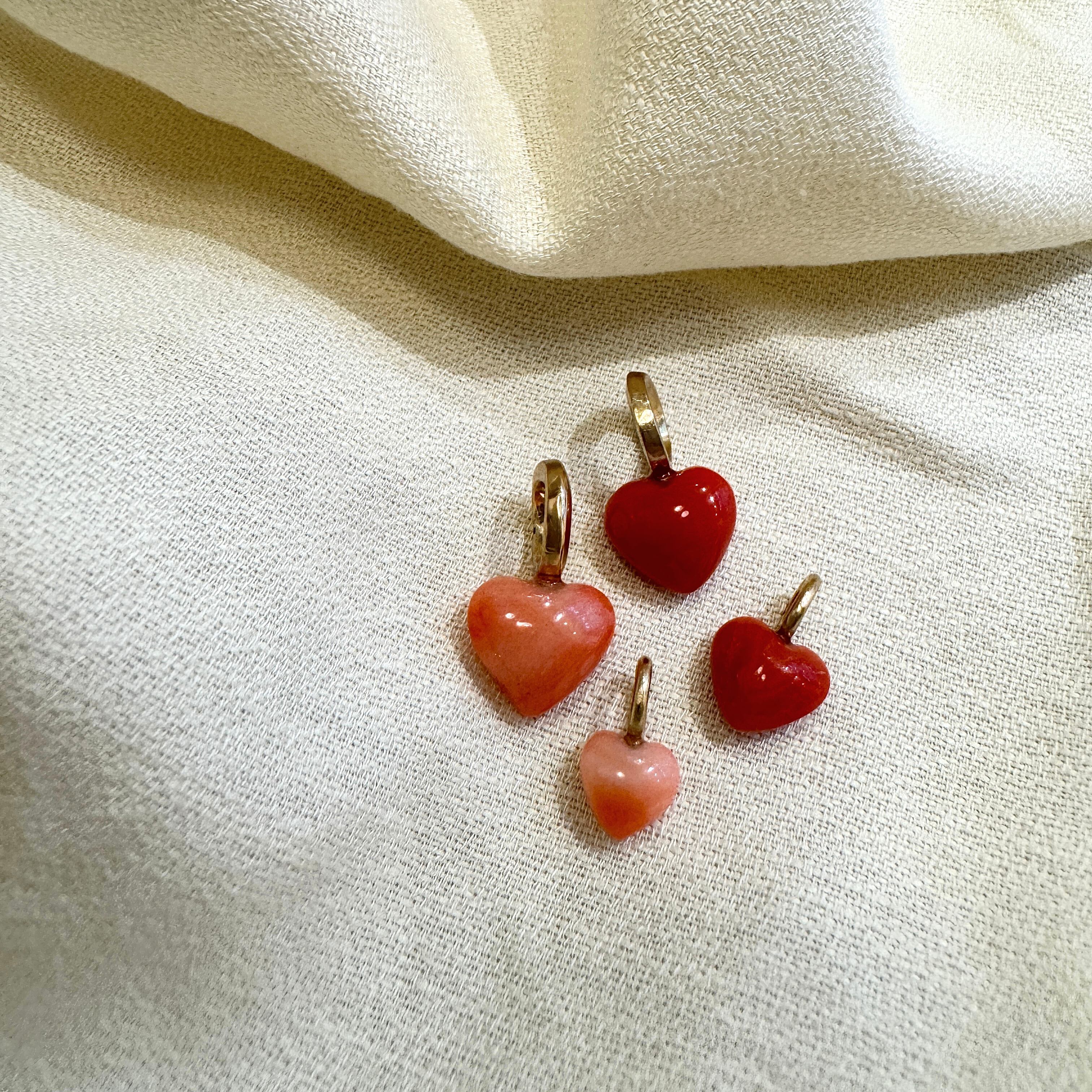 Coral heart pendant No.2, Red