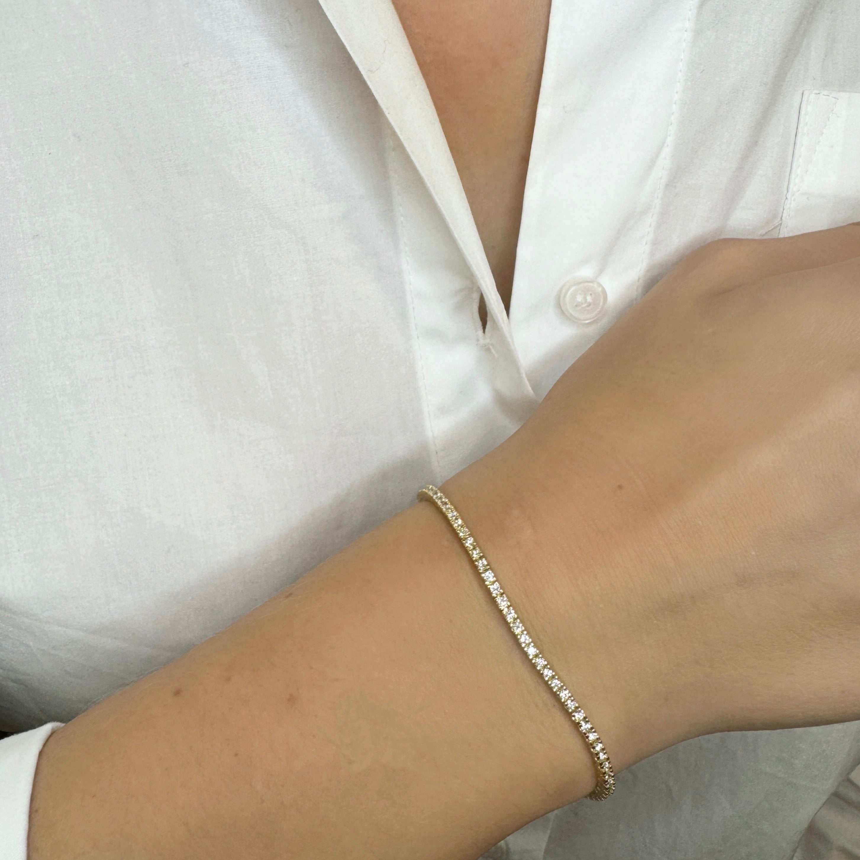 Tennisarmbånd med hvide diamanter 1,35ct