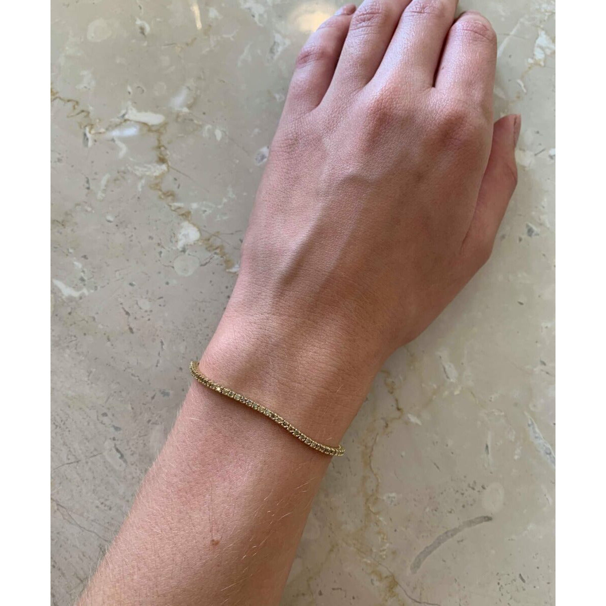 Tennisarmbånd med fancy brown / champagnefarvede diamanter