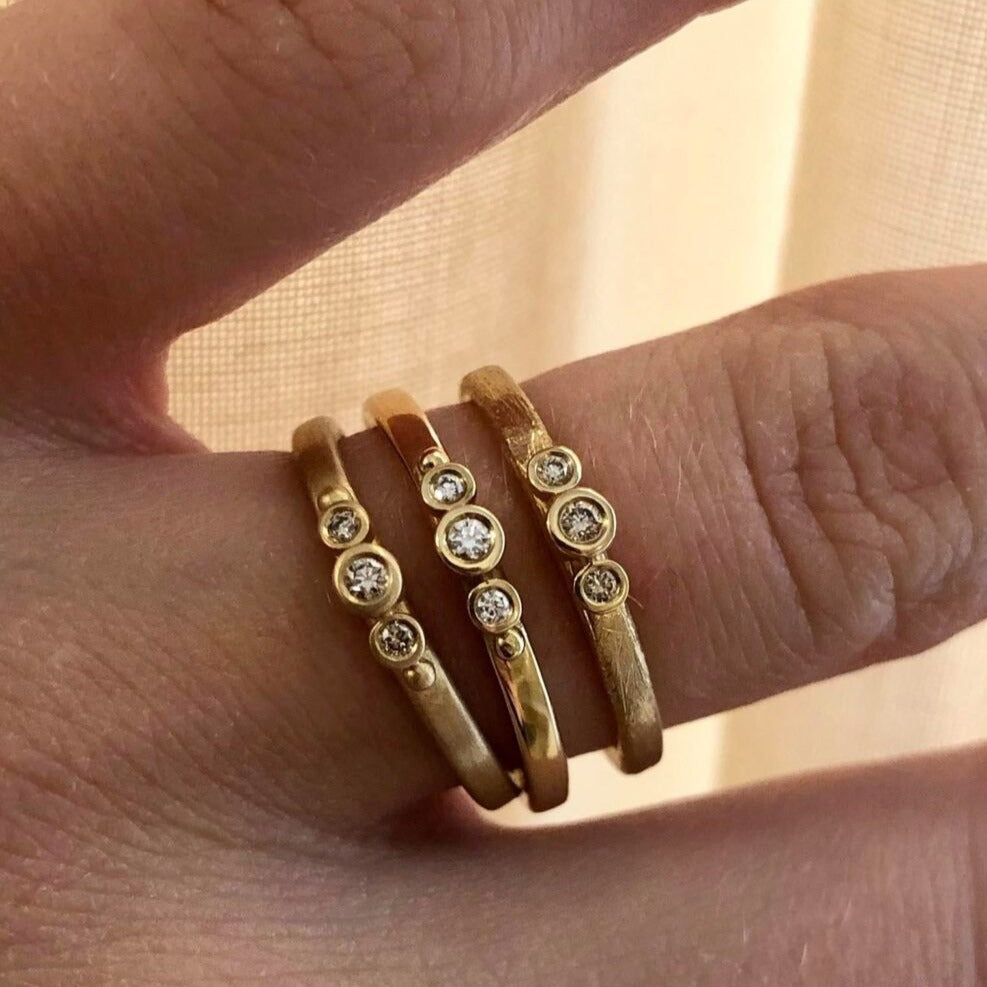 Prinsessering med 3 hvide diamanter