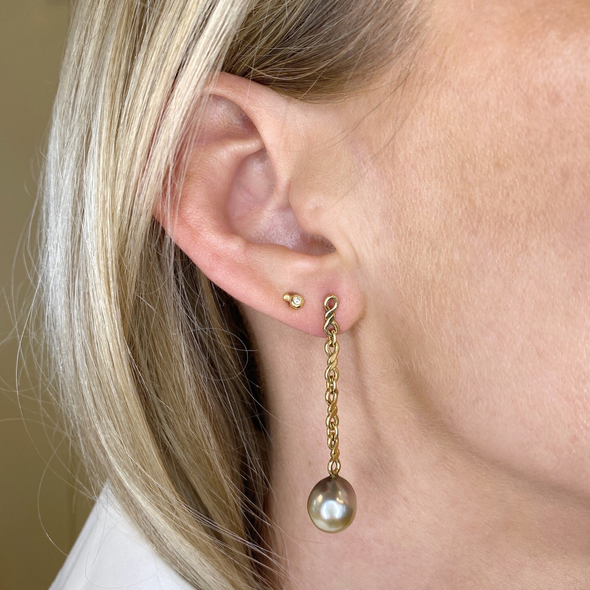 Eternity øreringe med Tahiti perler, Unika