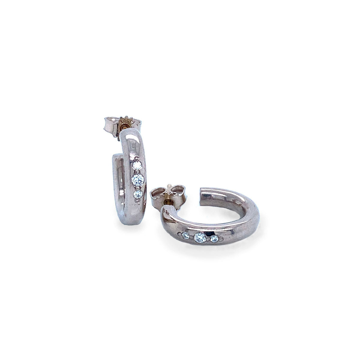Chunky hoops with Eternity diamonds, white gold