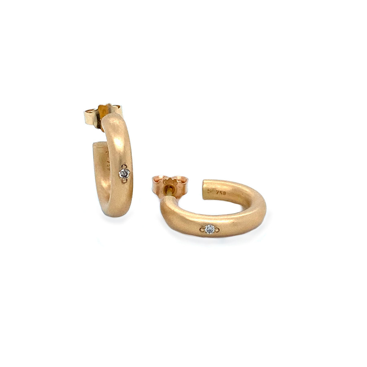 Chunky hoops med champagne diamant