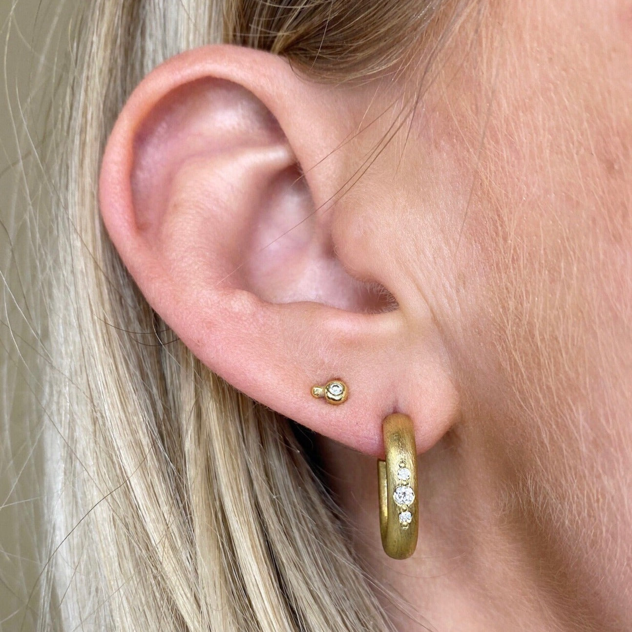 Chunky hoops med Eternity diamanter