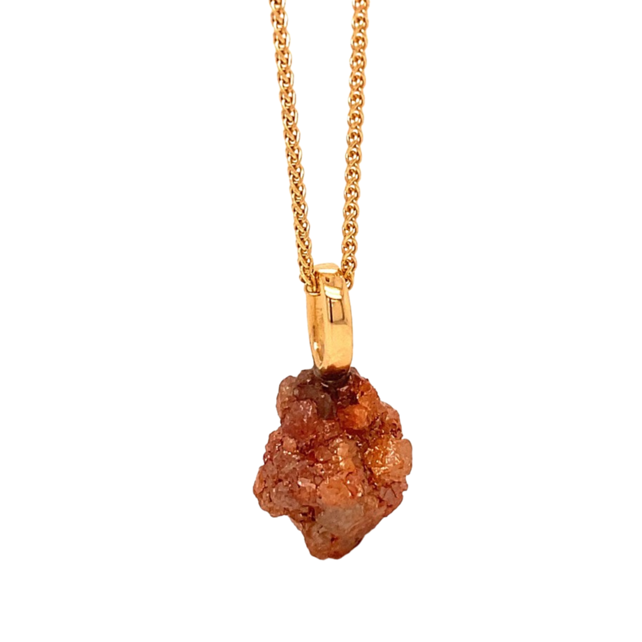 Palm chain with large raw diamond, unique