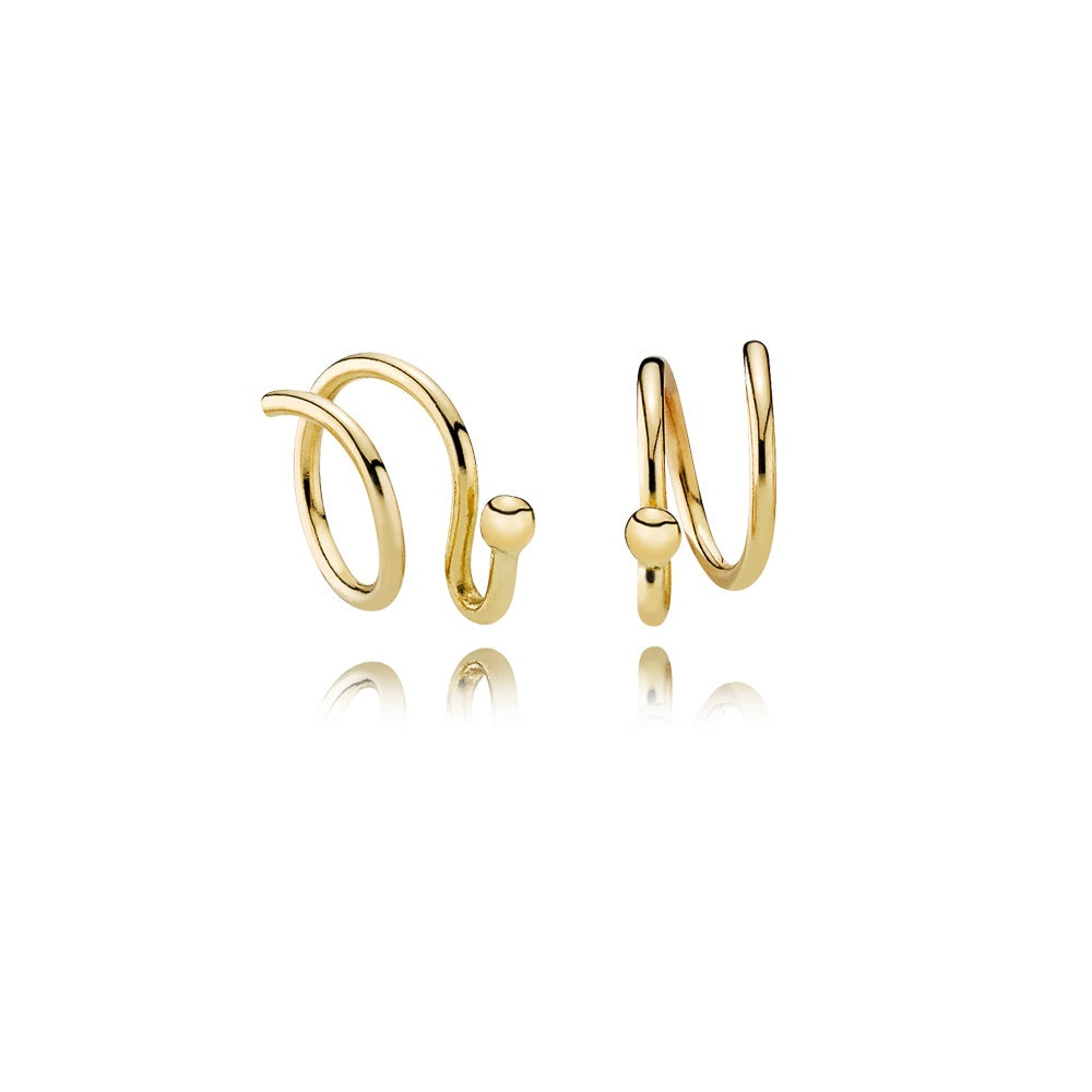 Double-turned earring with hook