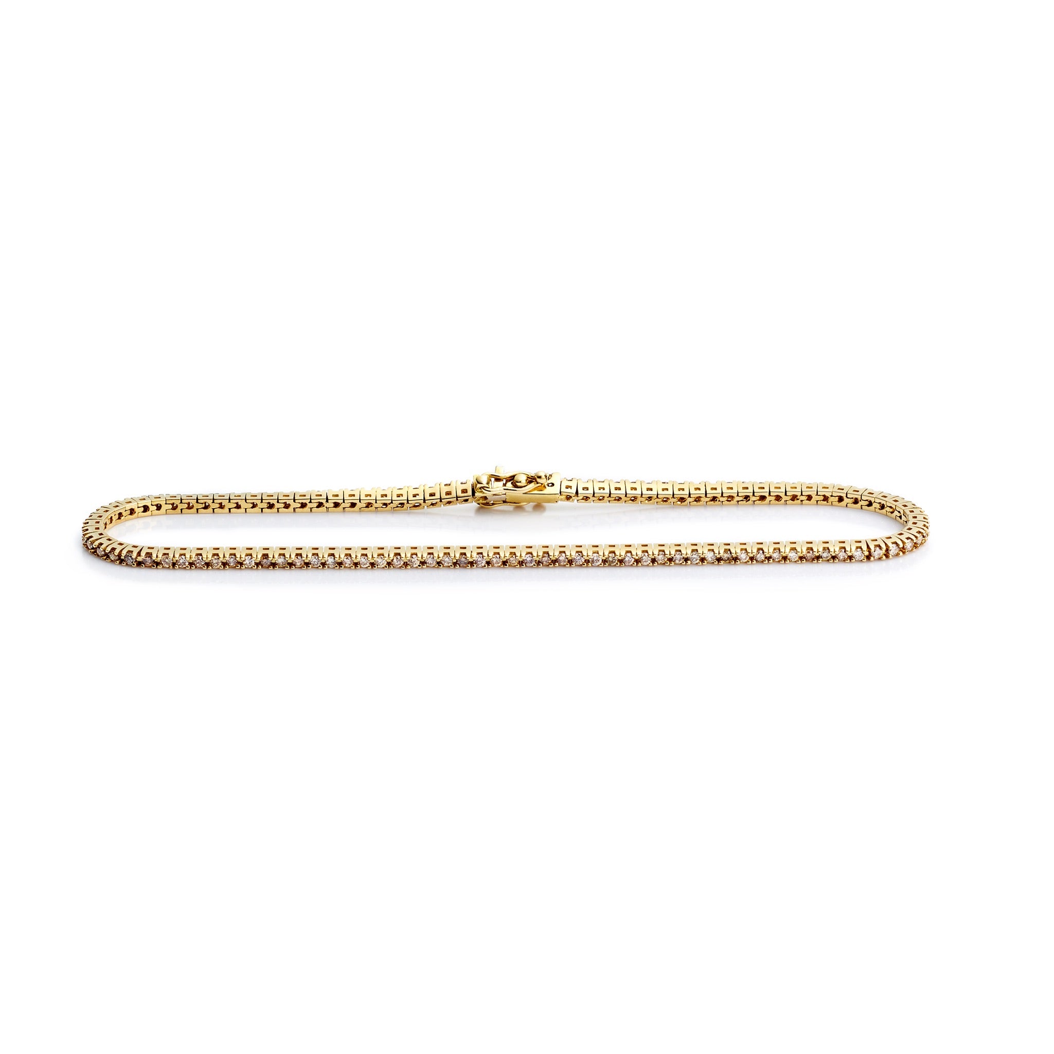 Tennisarmbånd med fancy brown / champagnefarvede diamanter