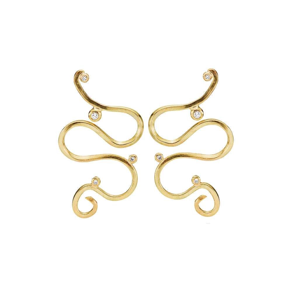Ribbon slangeørering med South Sea perlevedhæng, Unika