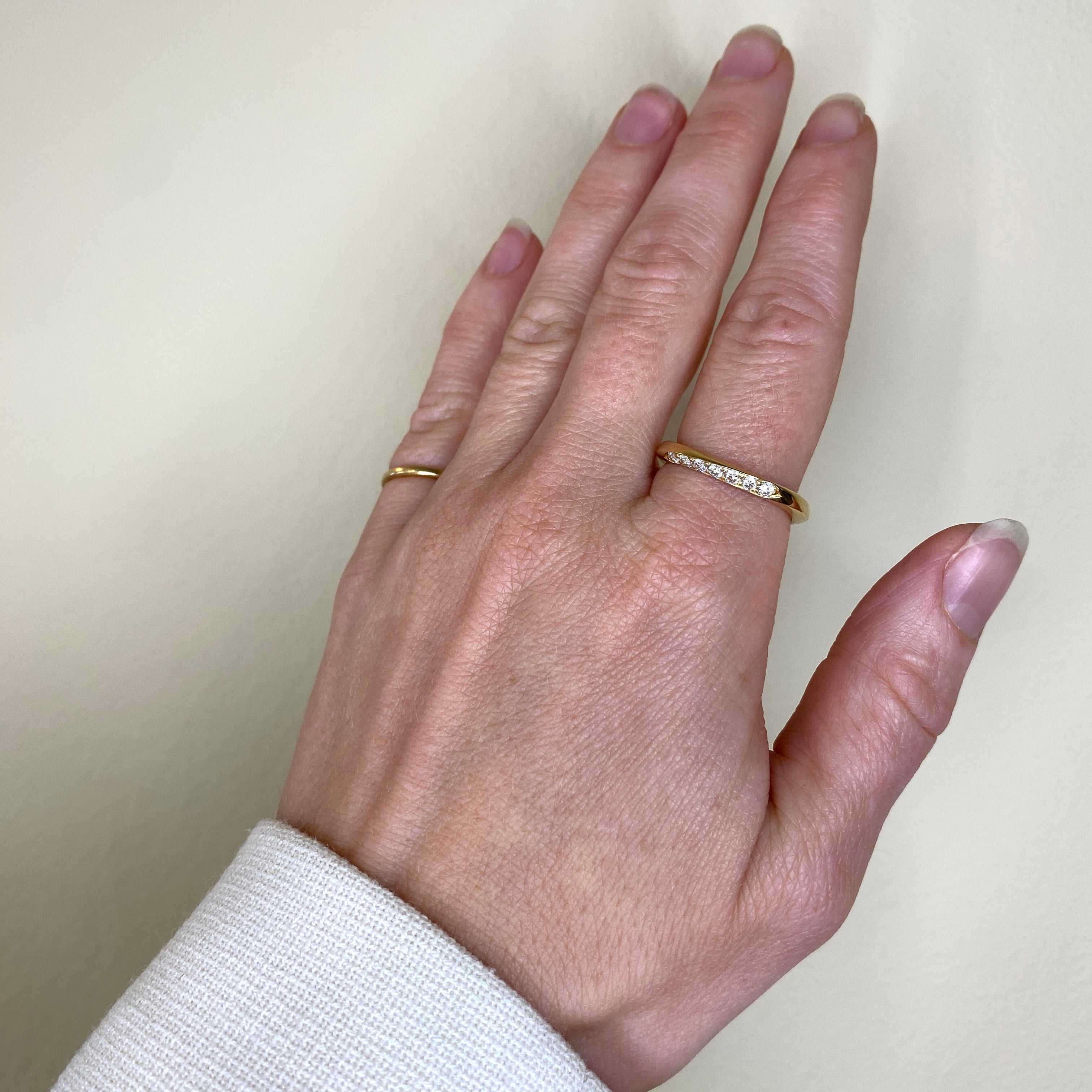 Ribbon ring med pavé diamanter, No.4