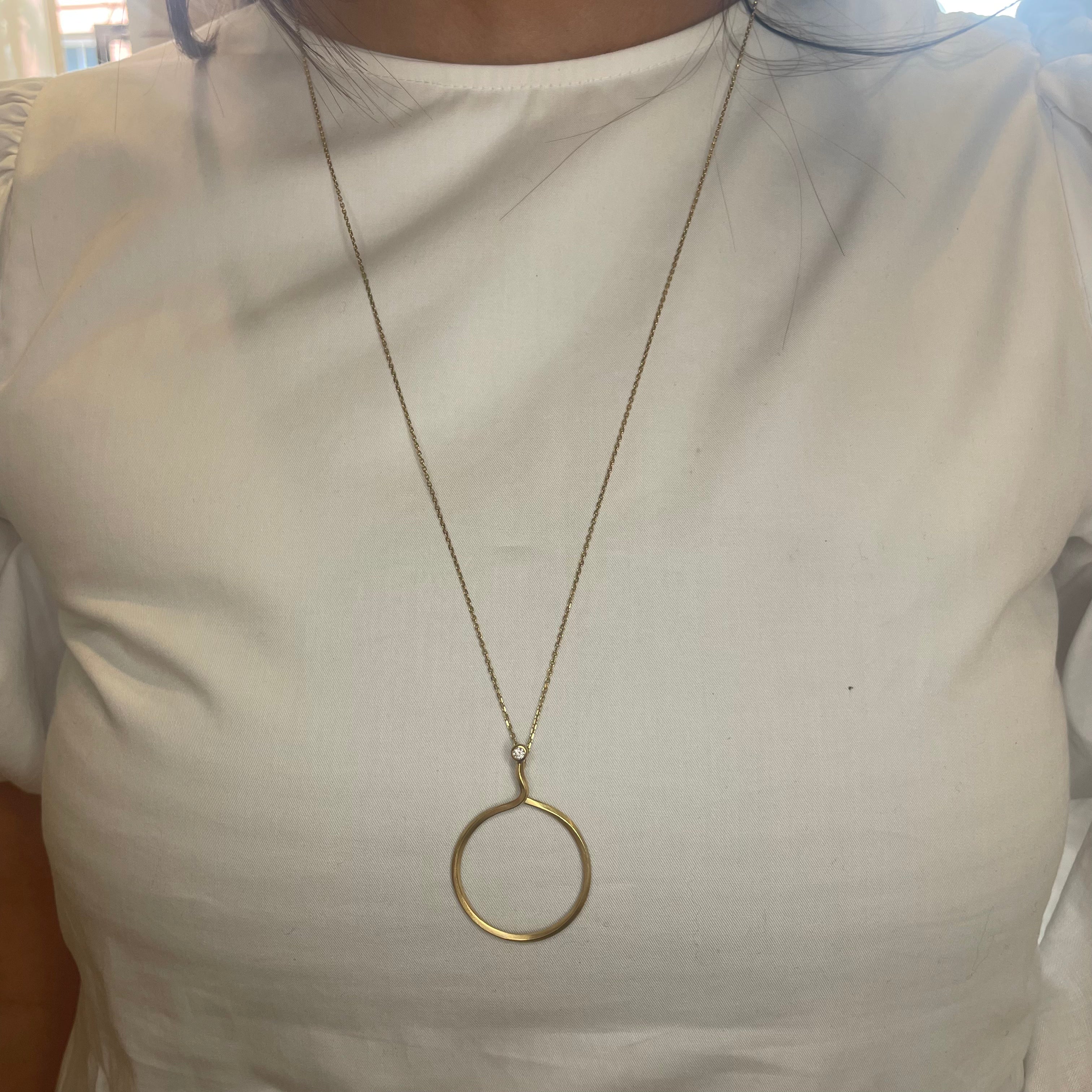 Ribbon cirkelkæde, No.4, med frynsevedhæng