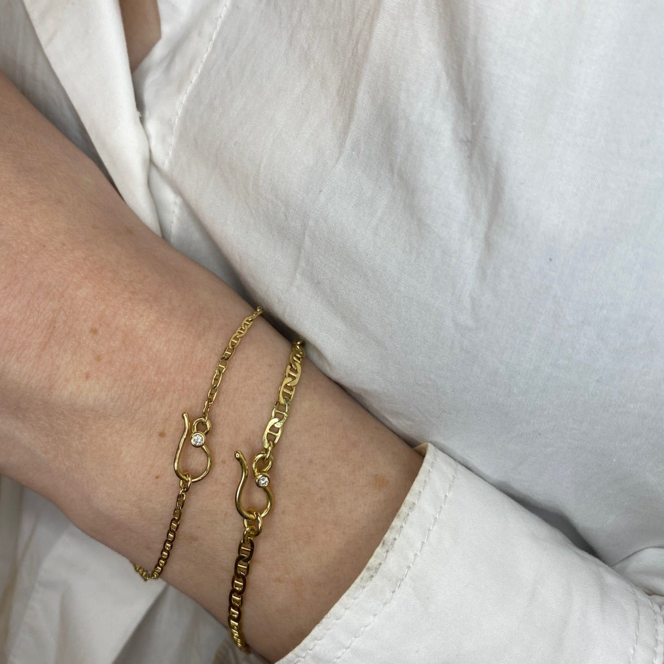 Marine armbånd 18 karat guldMarine armbånd i 18 karat glud, håndlavet lås med eller uden diamant