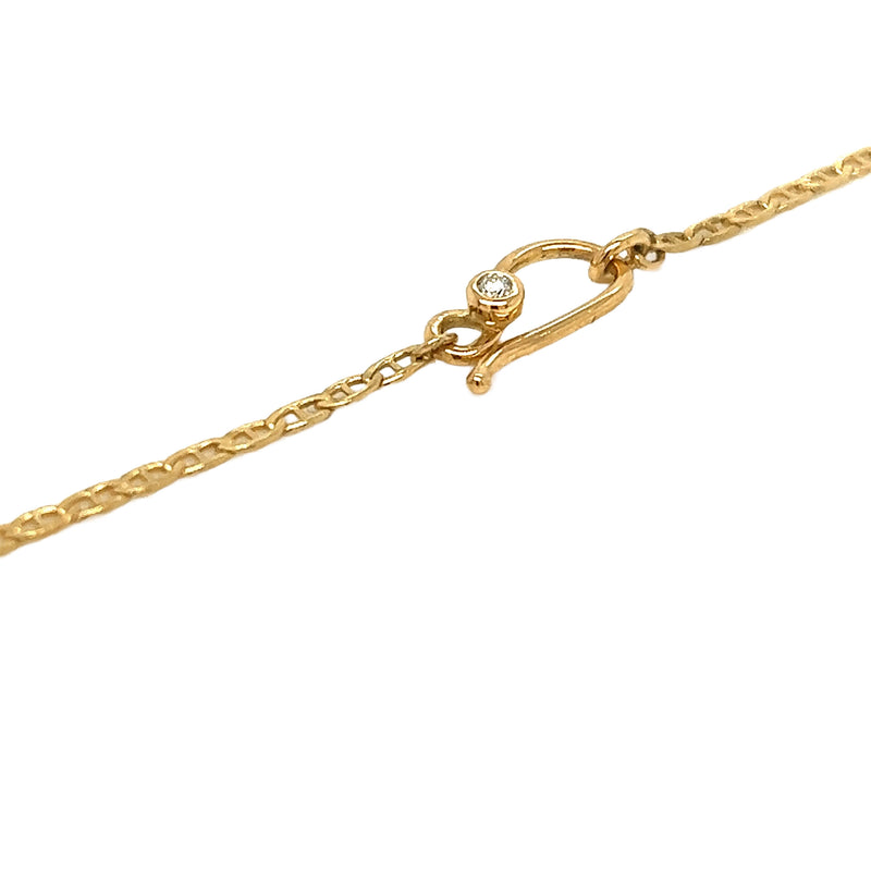 Marine kæde med diamant på s-lås, nærbillede