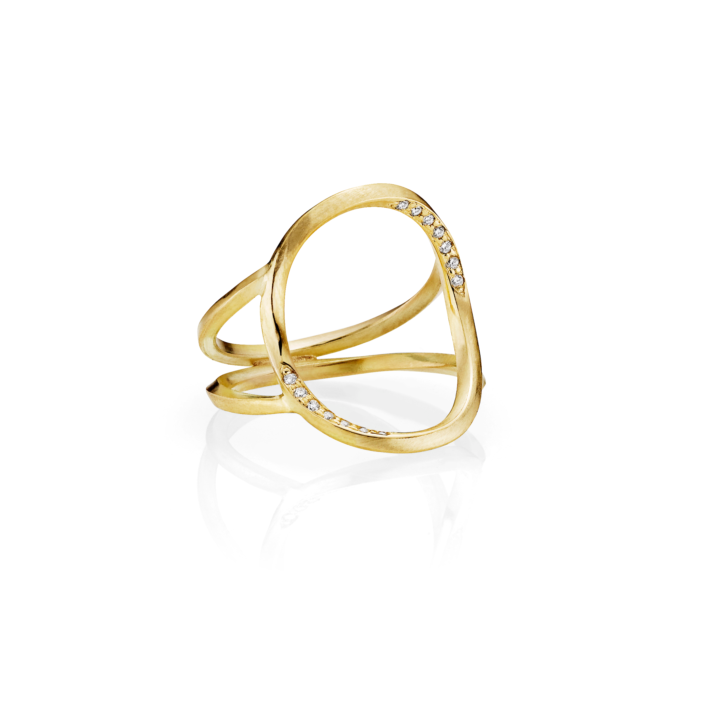 Ribbon cirkelring med pavé diamanter
