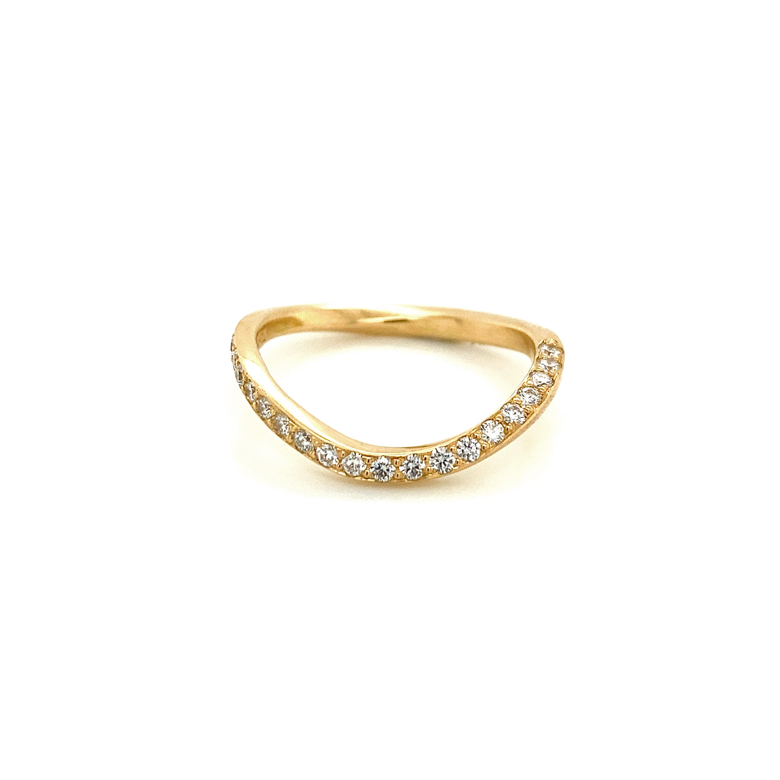 Ribbon ring med pavé diamanter, No.3, 18 karat guld