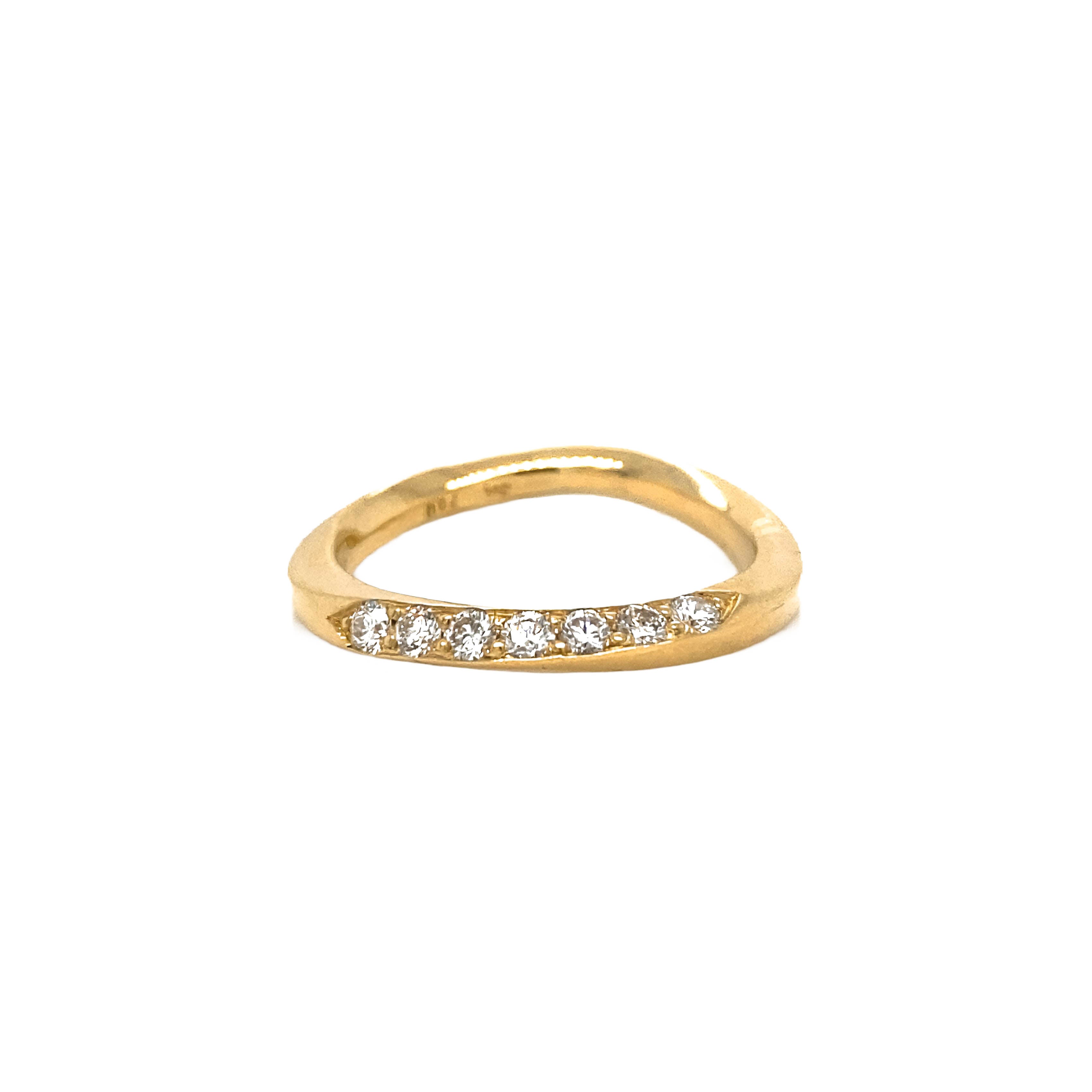 Ribbon ring med pavé diamanter, No.4