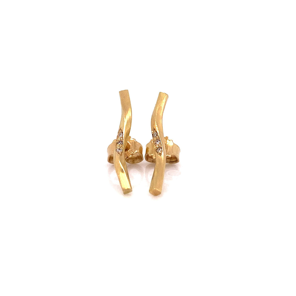 Ribbon slangeørering, kort, med pavé diamanter