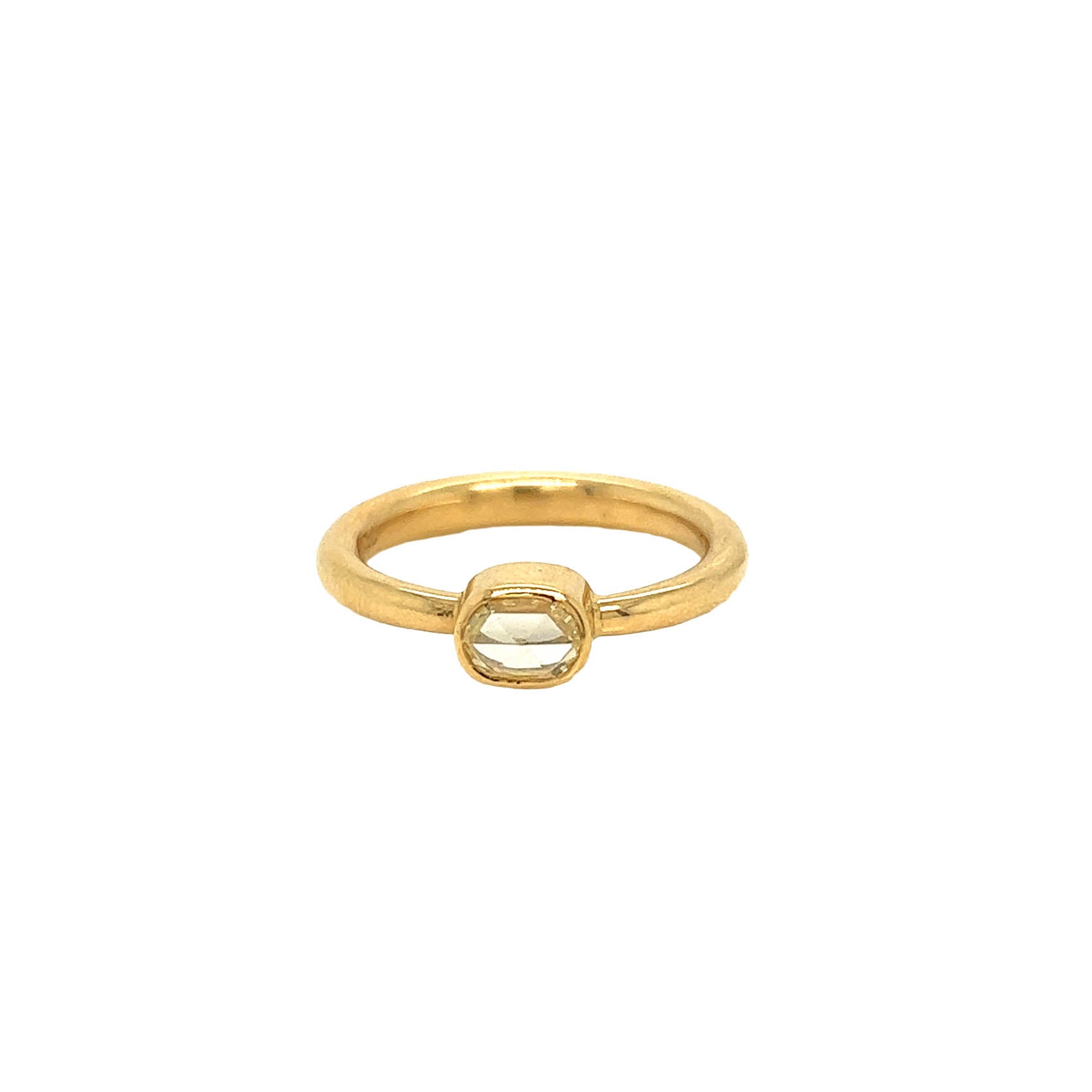 Ring med gul rosenslebet diamant, unika