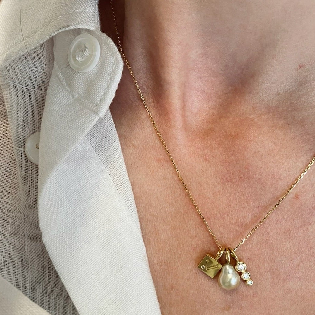Square pendant with diamond, No.2