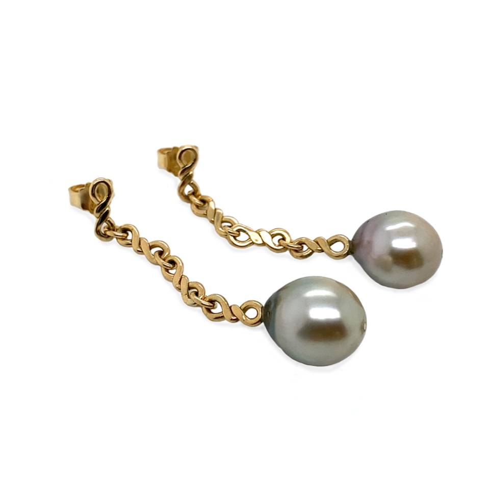 Eternity øreringe med Tahiti perler