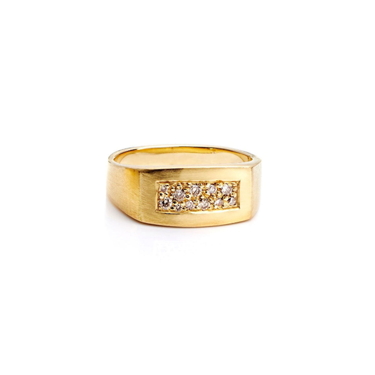 Nova signetring med champagne diamanter