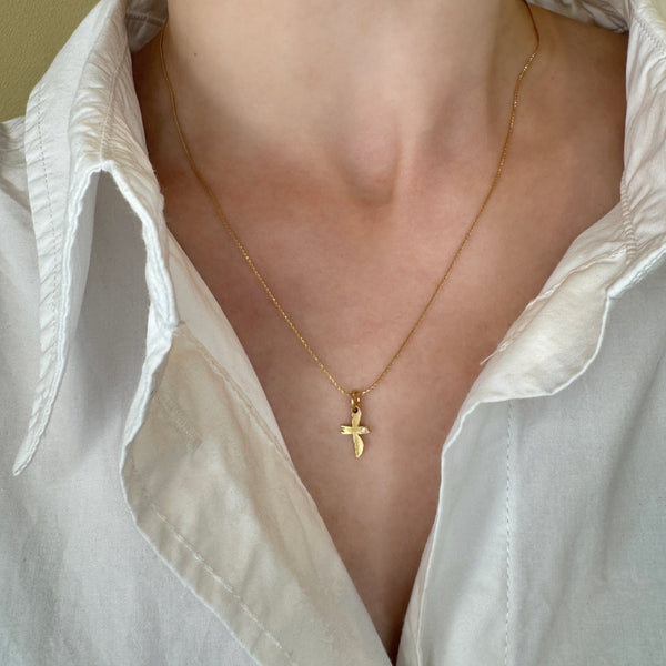 Guldfugl No.1 med diamant på Palme-dia halsekæde