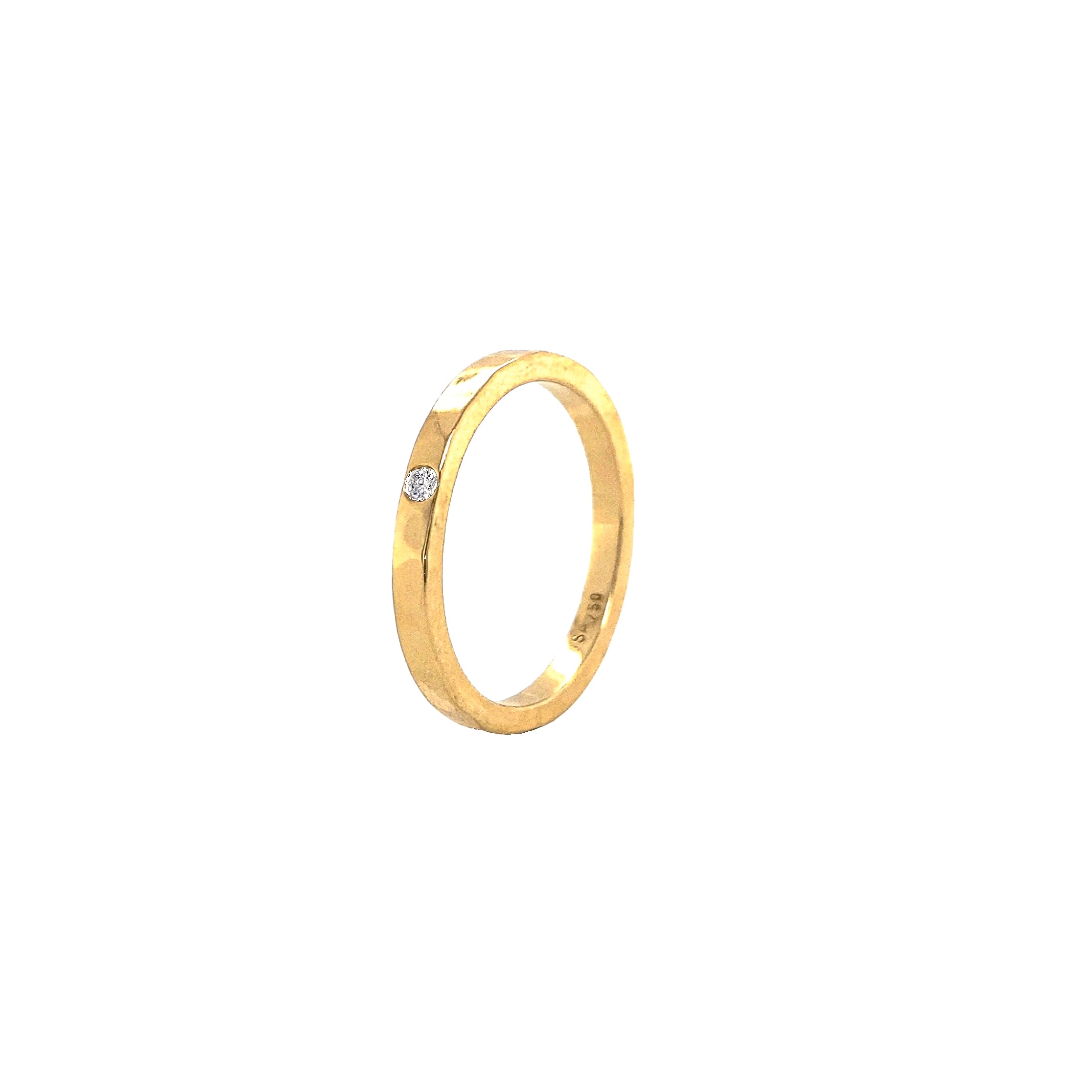 Hammered ring with diamond, No.1 