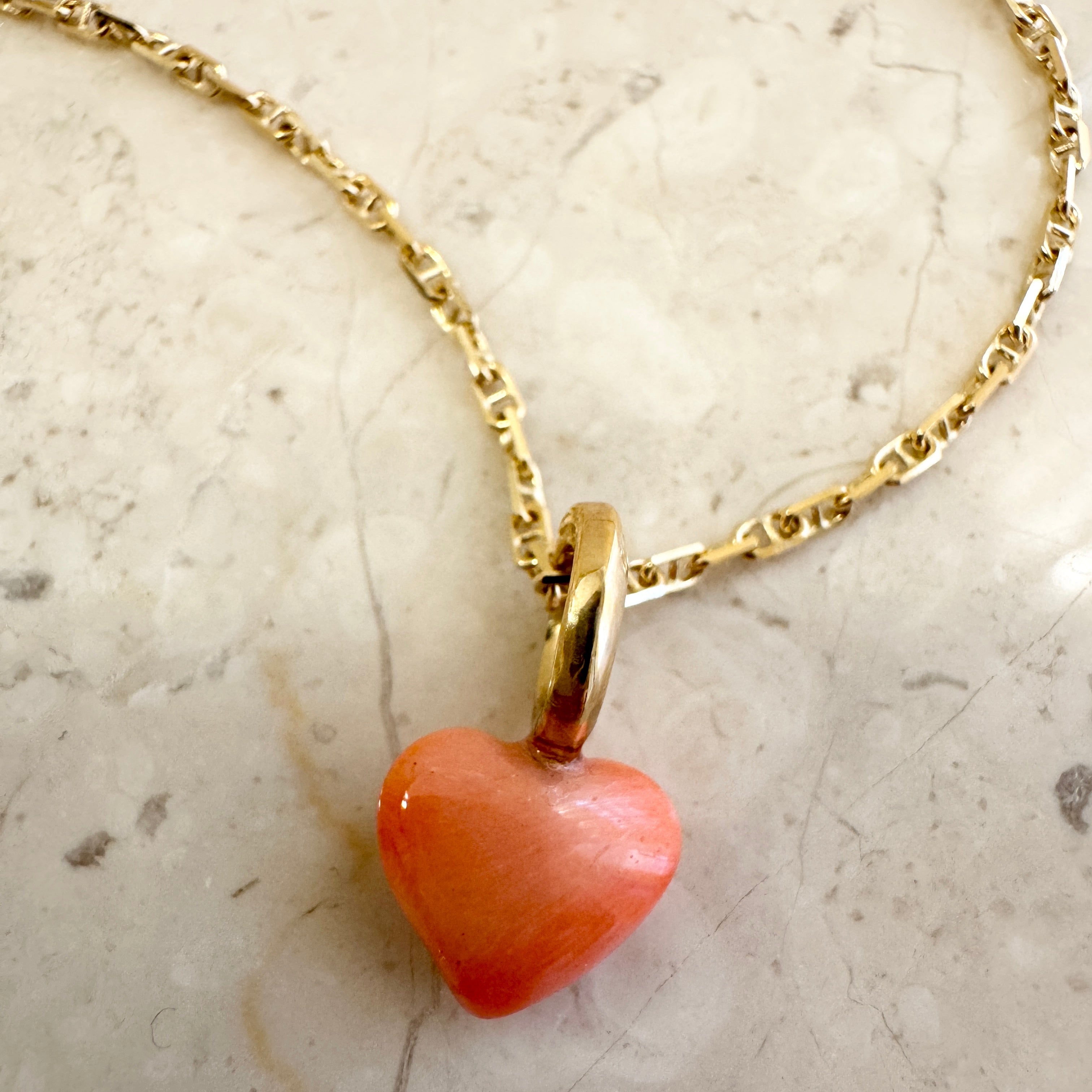 Chunky Marine kæde No.1, med koralhjerte