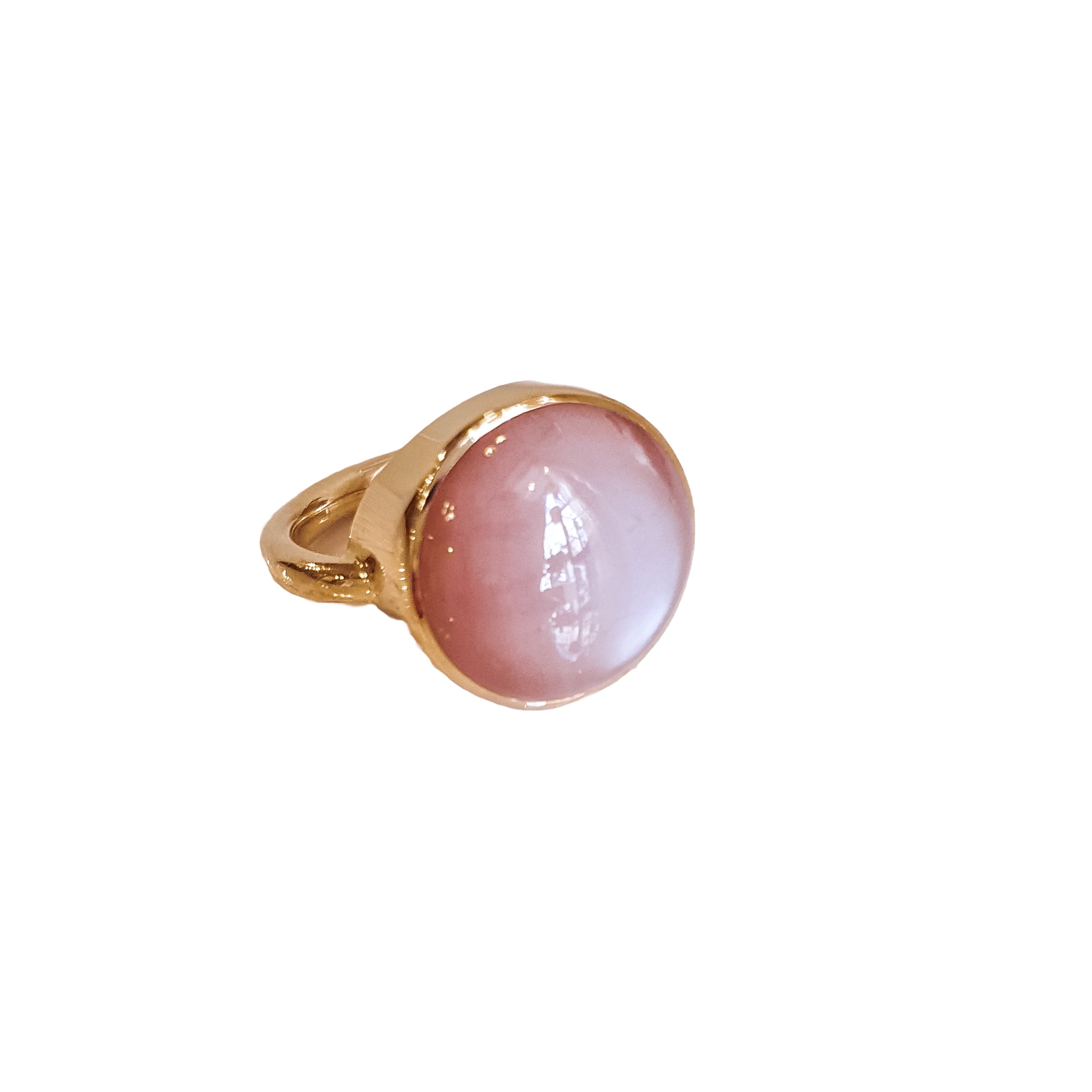 Moonstone in chunky gold ring, unique