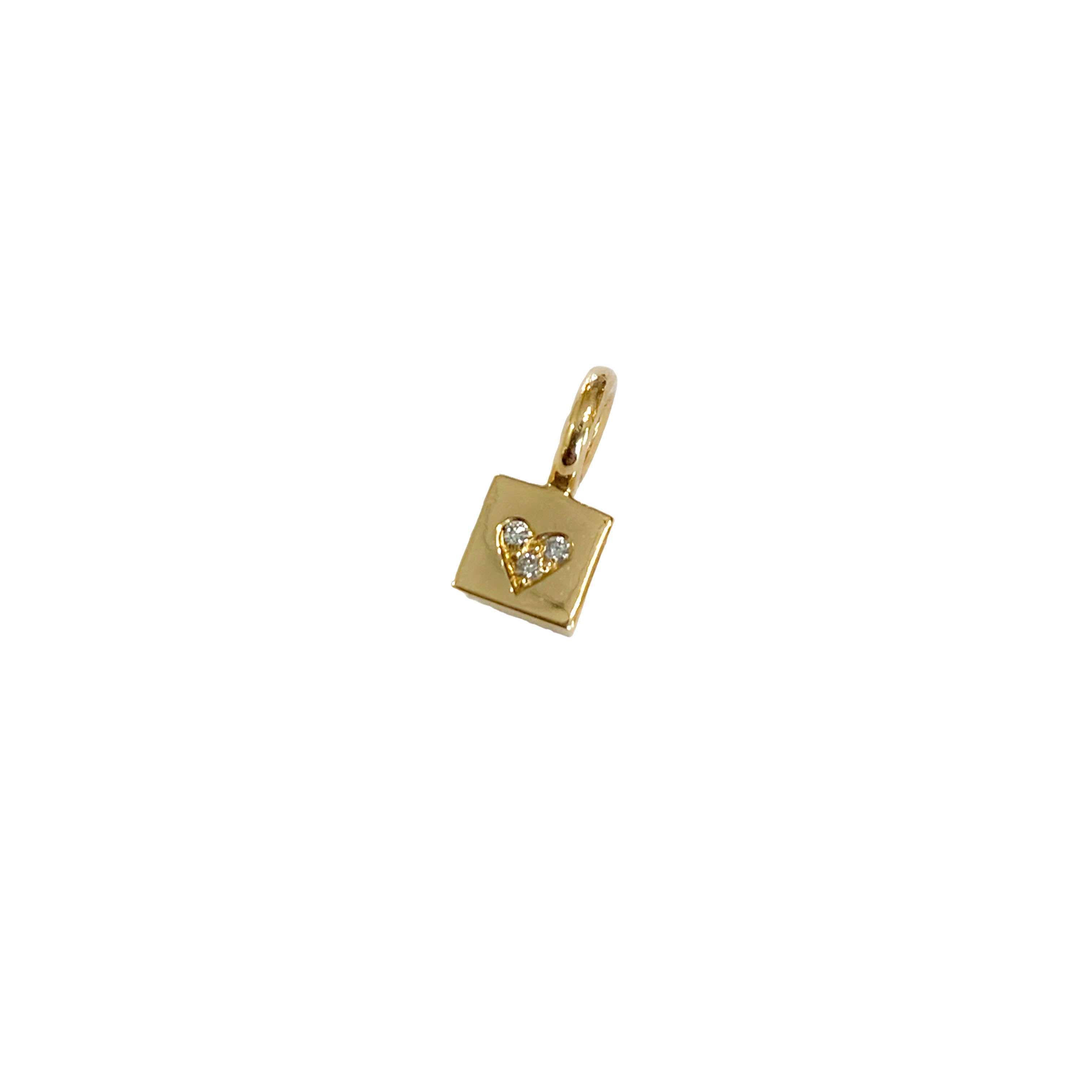 Square pendant with diamonds in heart, no.1