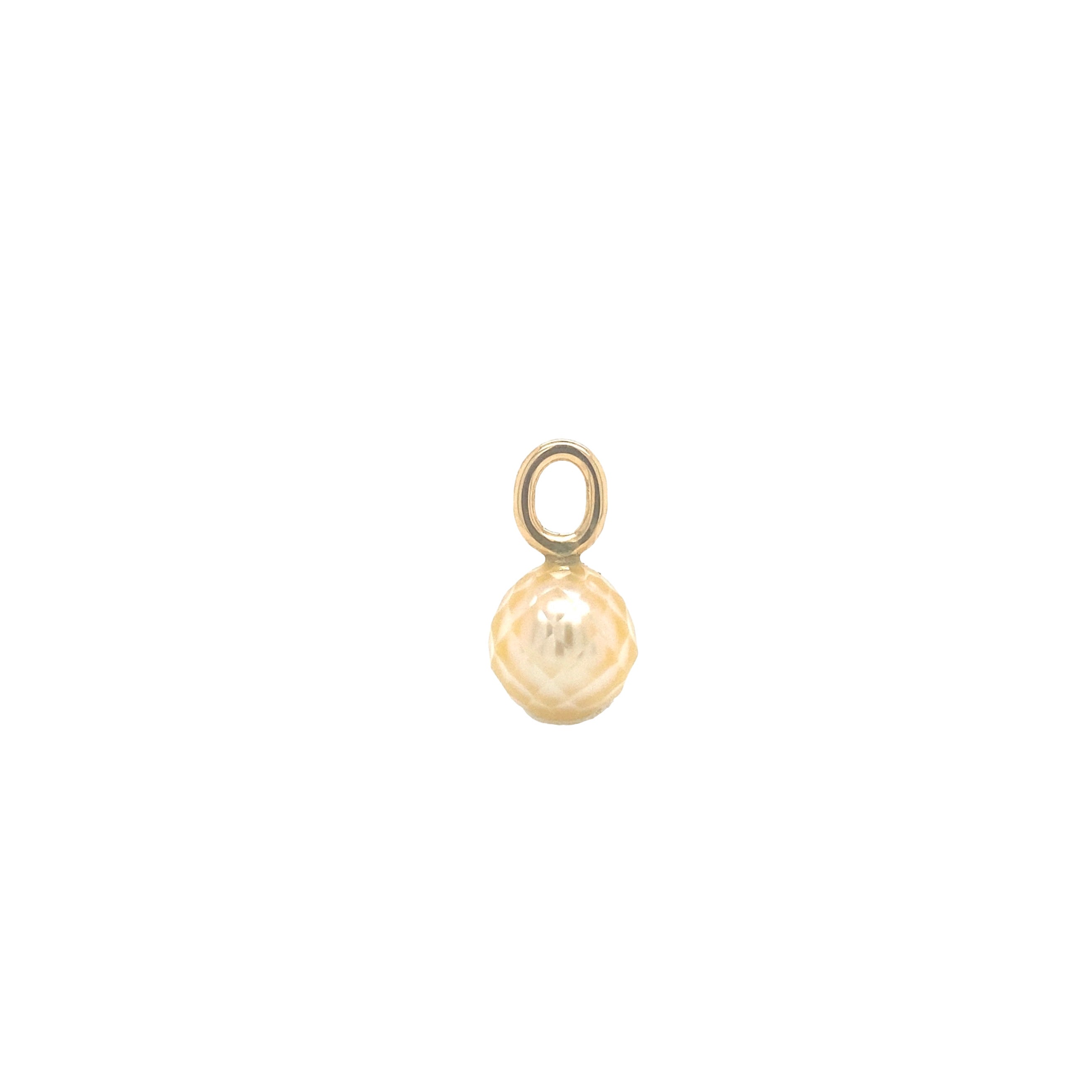 Pendant with a golden faceted South Sea pearl on a gold chain