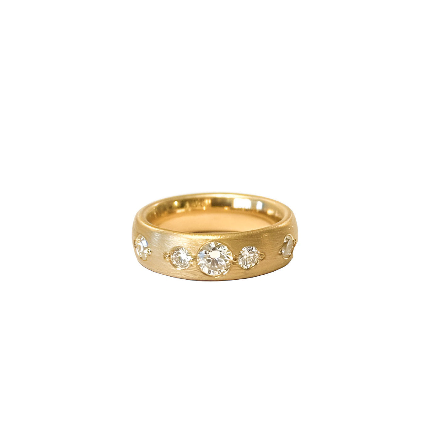 WEDDING RINGS, SET No.8, ETERNITY RING WITH LARGE DIAMONDS AND MEN'S SIGNET RING