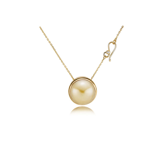 Halskæde "Share it" med South Sea perle og diamantkrans, Unika