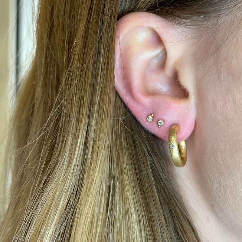 Chunky hoops med champagne diamant