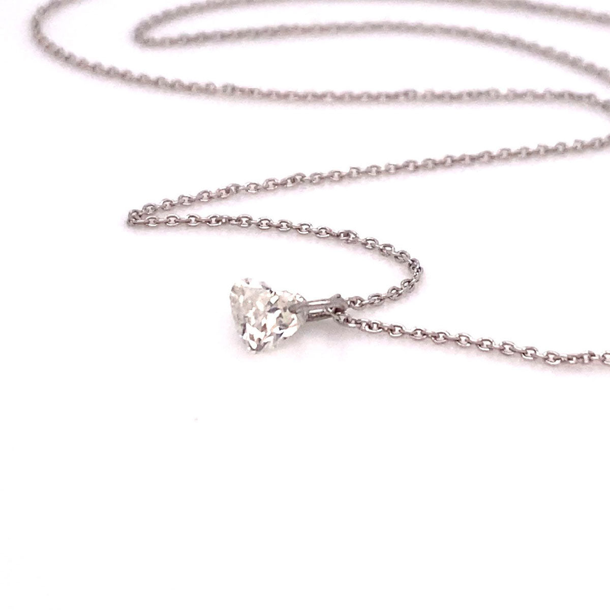 Chain with diamond heart, white gold