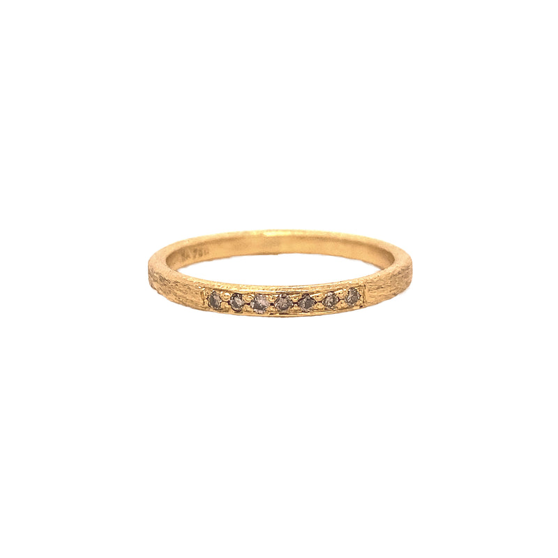Ridset ring i guld med pavé champage diamanter, No.1