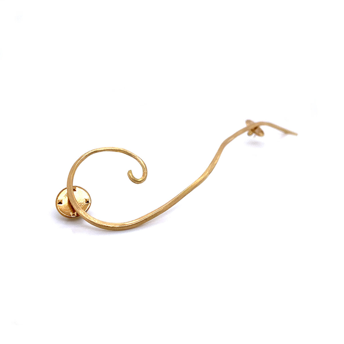 Ribbon gold brooch